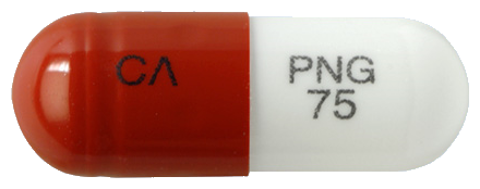프레라캡슐75mg 제품 사진