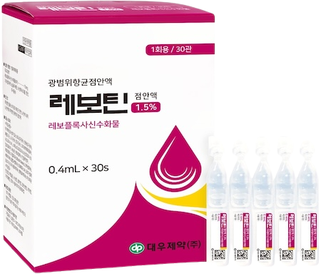 레보틴점안액1.5%_(6mg/0.4mL) 제품 사진