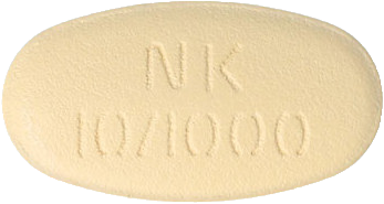 다파벡스서방정10/1000mg 제품 사진