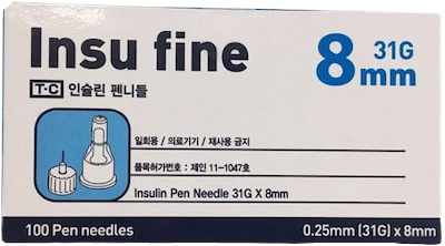 인슈파인인슐린펜니들8mm 제품 사진